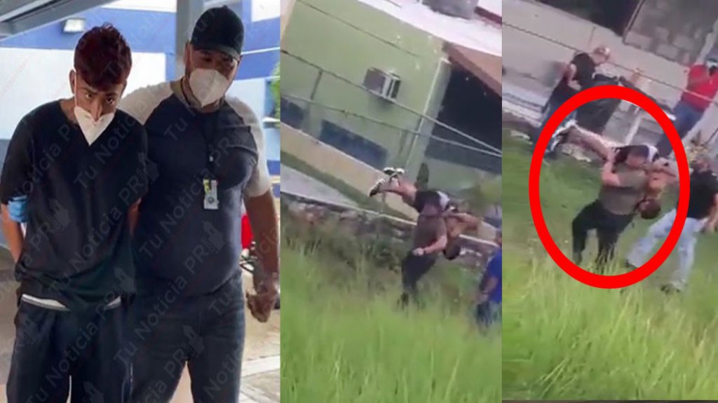 En video: Polic&iacute;as cargan como &ldquo;un saco de papa&rdquo; al arrestado por asesinato en Rio Piedras 