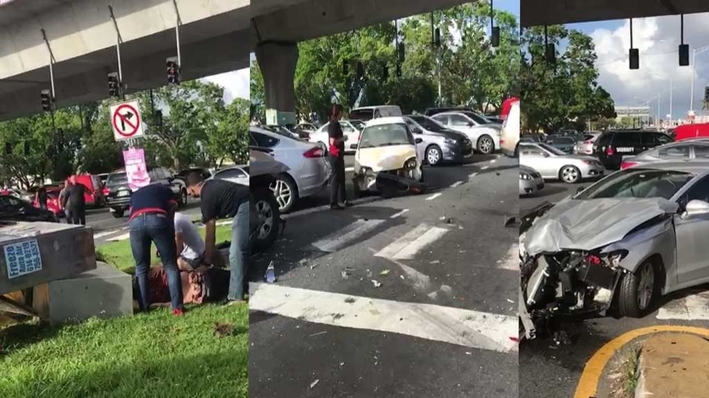  Video: Momento en que hombre choca varios autos en la 65, huyendo de la polic&iacute;a en una guagua robada 