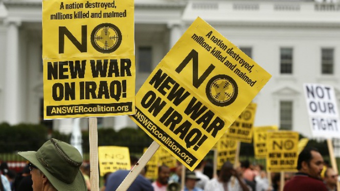 "No a una nueva guerra en Irak": Protestas en EE.UU. contra una posible intervenciÃ³n militar
