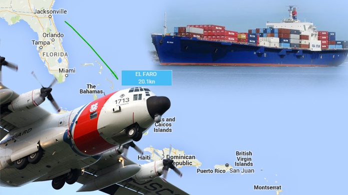 Encuentran salvavidas del carguero "El Faro"