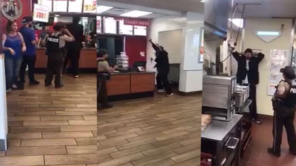  Video: Dos mujeres polic&iacute;as y dos &ldquo;Taser&rdquo; contra un hombre alterado en un &ldquo;Fast Food&rdquo; 