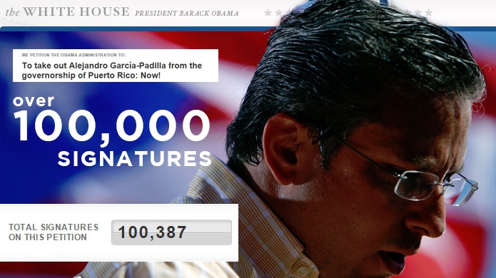 Llega a las 100 mil firmas peticiÃ³n que pide destituciÃ³n de Garcia Padilla 