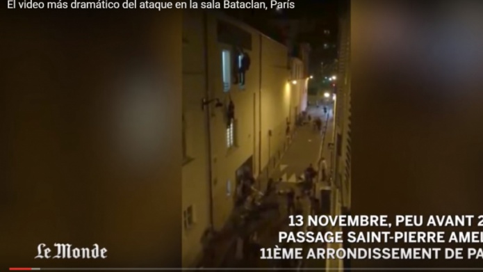 Increible el video mÃ¡s dramÃ¡tico del ataque en la sala Bataclan
