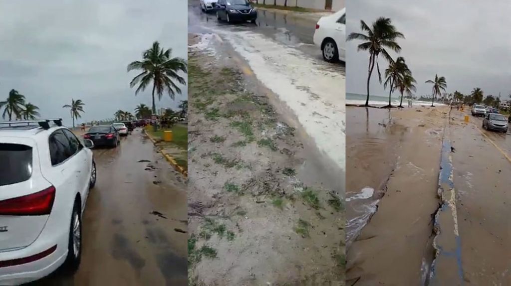 Video El mar entra a la carretera del Último Trolley de Ocean Park, en