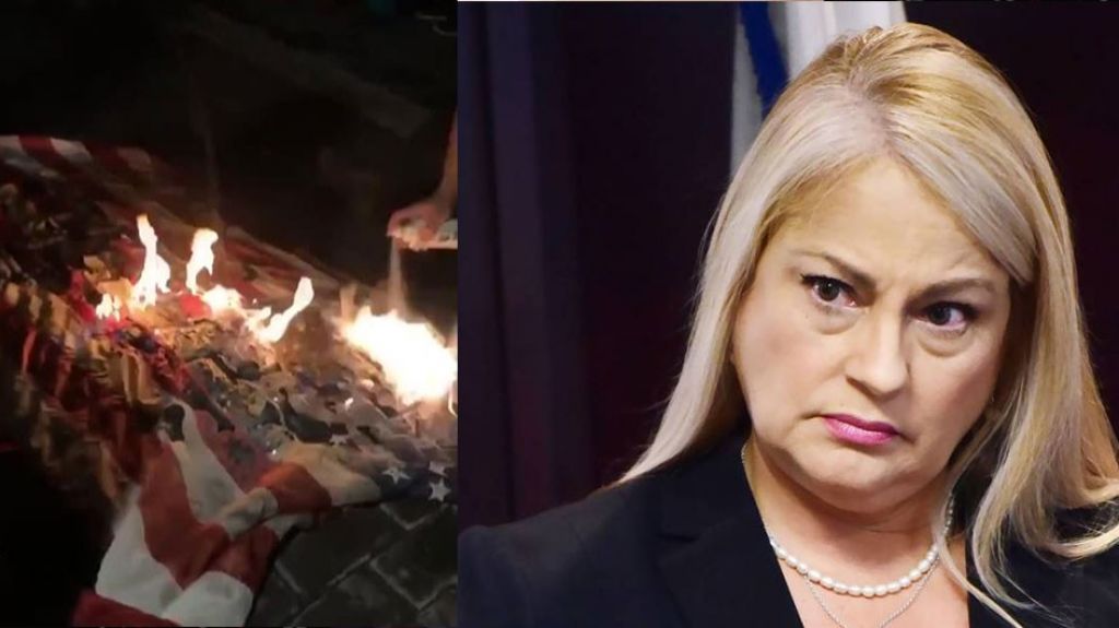  Video: Queman bandera de Estados Unidos durante protesta contra Wanda Vazquez en San Juan 