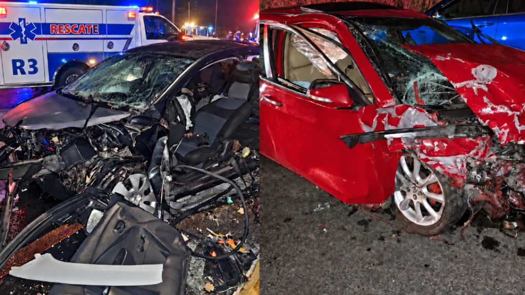  Conductor a exceso de velocidad rebasa luz roja y provoca choque en Moca 
