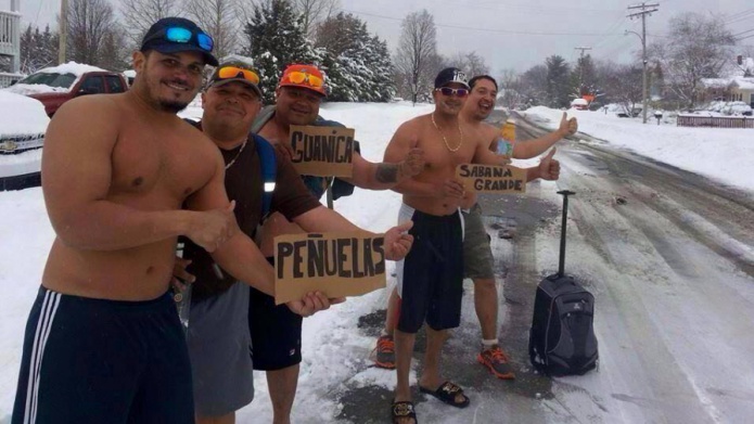 Fotos: Boricuas que piden "Pon" pa la isla desde la Nieve 
