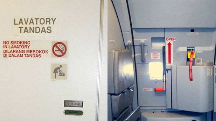 Hombre confunde el baÃ±o con salida de emergencia y pone en peligro al vuelo entero