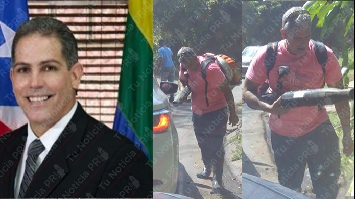 Conductor capta "Calladito" al alcalde de Corozal fajado con un "Blower" limpiando las calles 