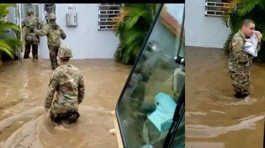  Video del momento en que la Guardia Nacional rescata a toda una familia en Mayagüez 
