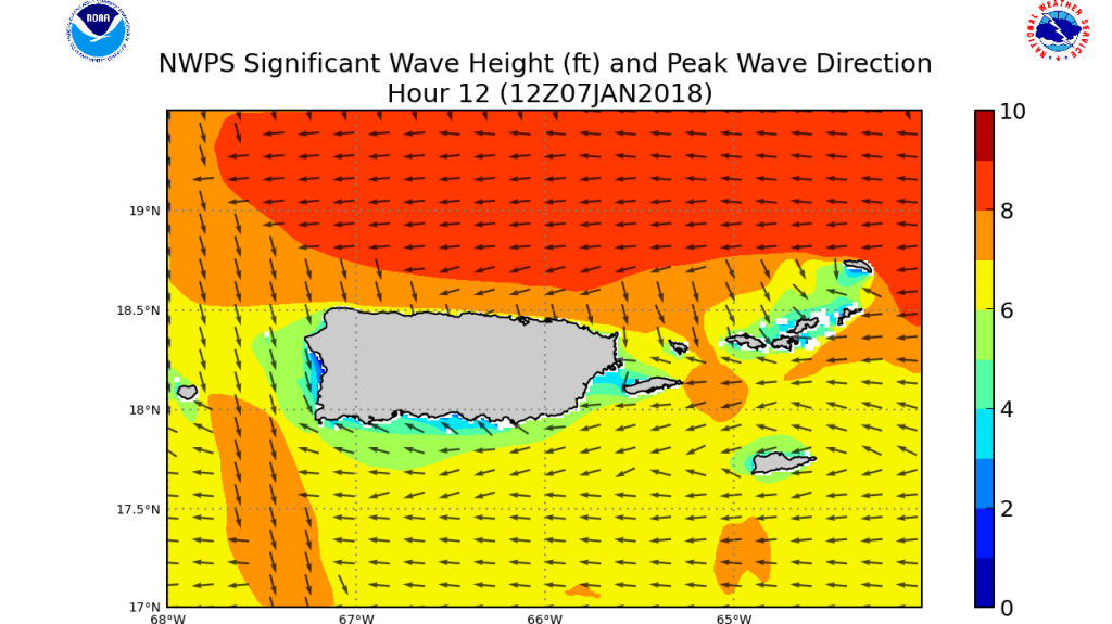  Posibles inundaciones costeras por oleaje de hasta 10 pies en el Atl&aacute;ntico&nbsp; 