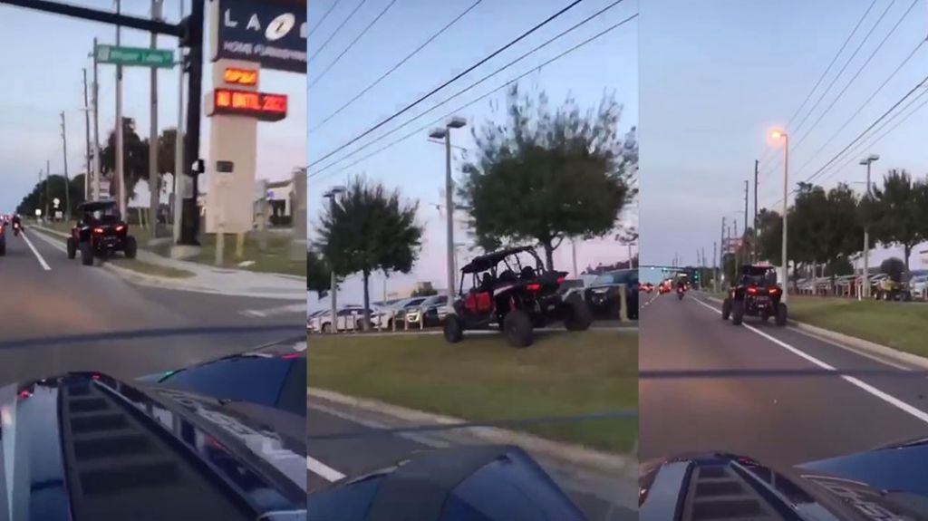  Viral video de Boricuas en veh&iacute;culo todo terreno por las aceras y &aacute;reas verdes de Orlando Florida 