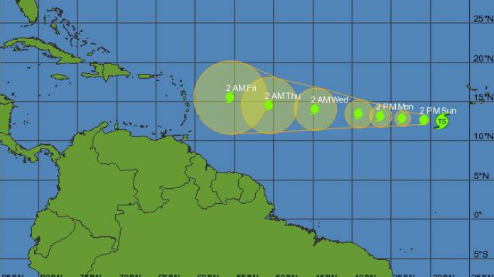 Con movimiento de 12 mph, hacia el oeste, se acerca poco a poco, la Tormenta Grace...