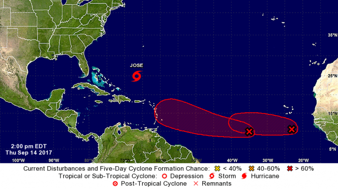 Se reactiva el trÃ³pico, mientras humedad asociada a JosÃ© se manifiesta en la isla.