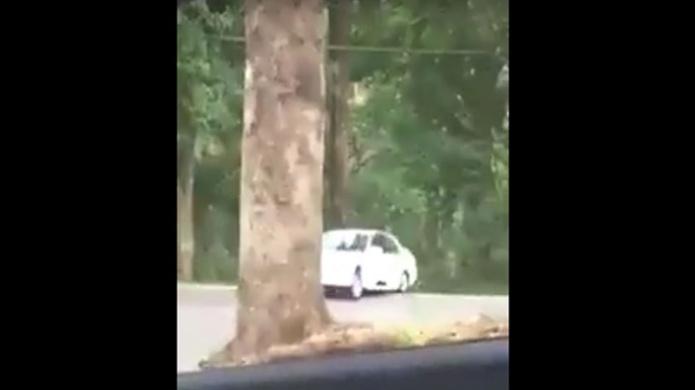 Video: Joven choca en San SebastiÃ¡n dejo el carro en "Drive" y termina en un risco 