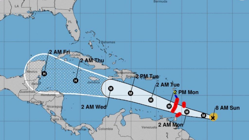  Beryl apunta para las Isla de Barlovento 