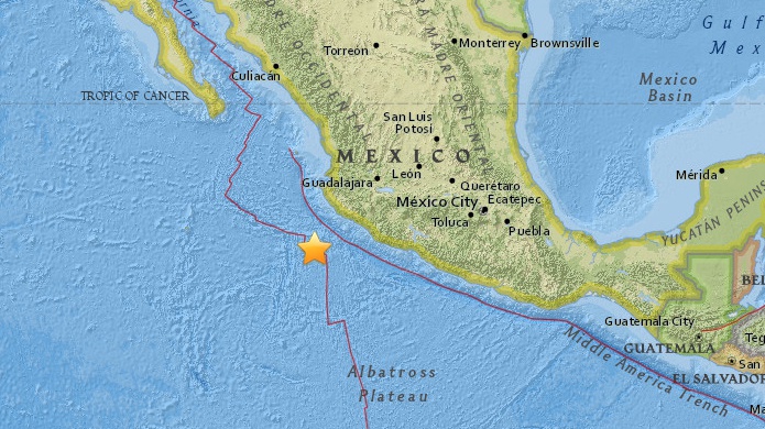 Un terremoto de magnitud 5,1 se registra frente a la costa oeste de MÃ©xico