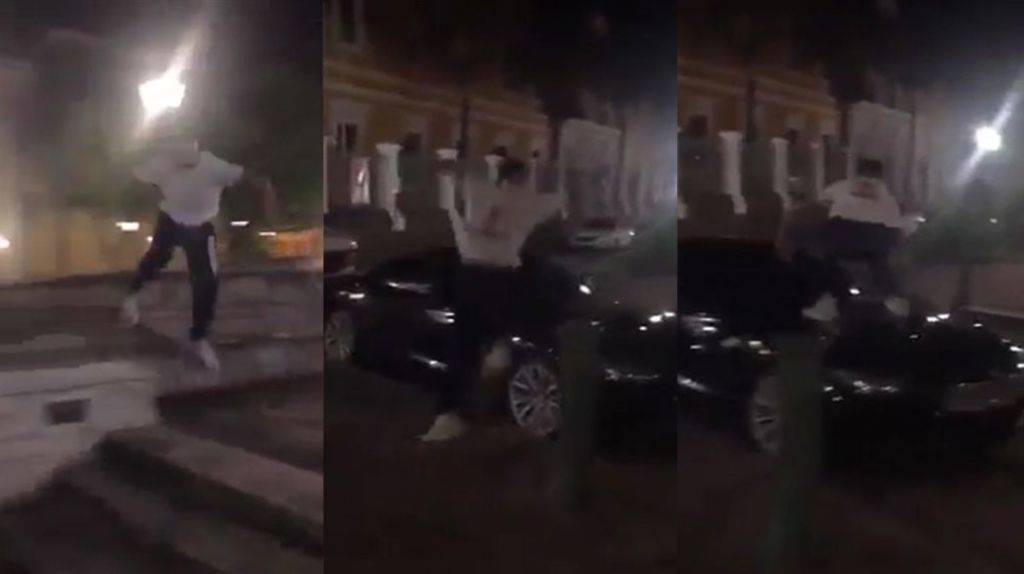  Video: Vea como este muchachito le gusta correr patineta sobre los bonetes de autos en Viejo San Juan 