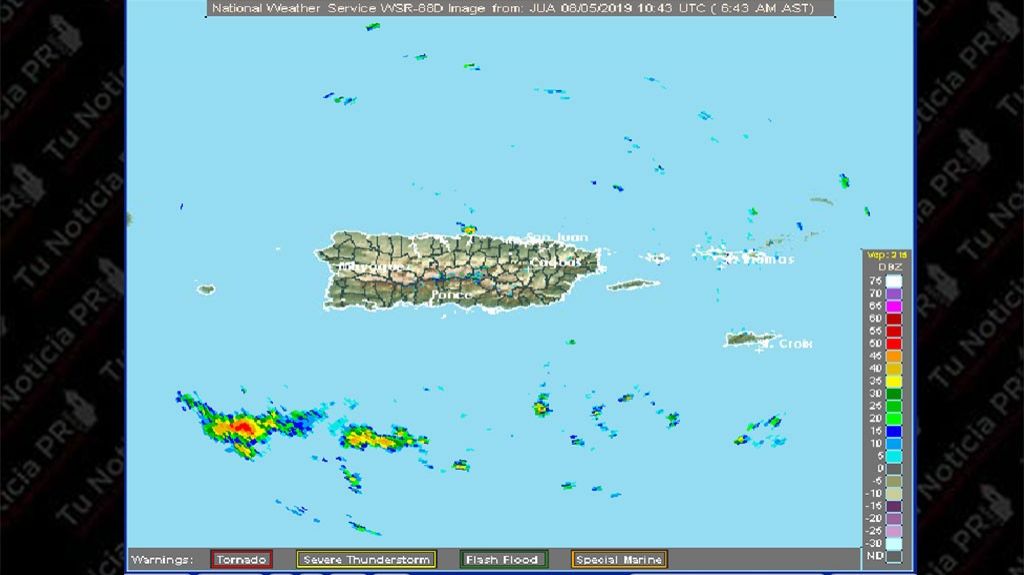  Resumen del estado del tiempo para Puerto Rico del lunes, 5 de agosto de 2019. 