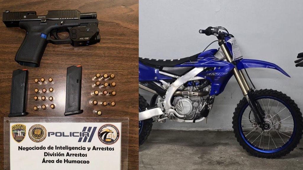  Arrestan en Humacao a joven de 19 a&ntilde;os con una pistola mientras corr&iacute;a motora 